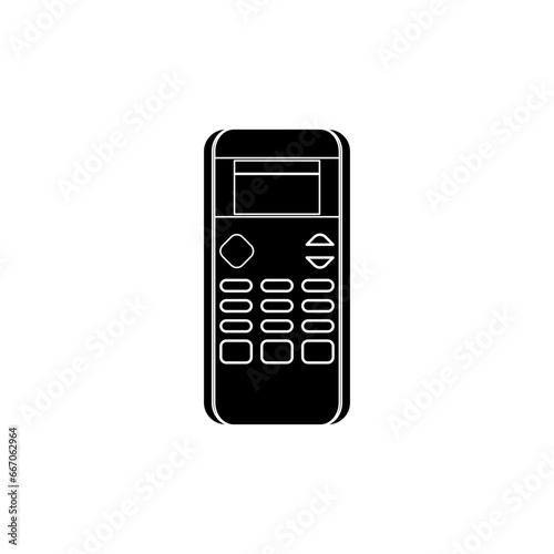Air Conditioner Remote in black fill flat icon vector illustration. Top choice cooler device in the world. Editable graphic resources for many purposes.