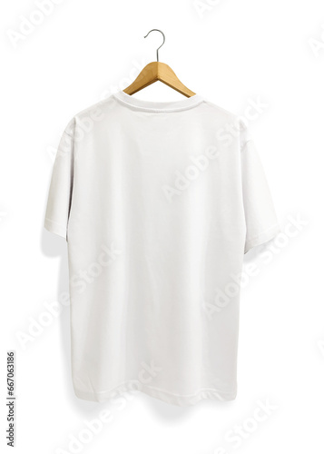white t shirt on a hanger, back, shadow