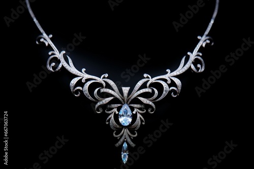 Dazzling Elegant diamonds necklace. Gem luxury. Generate Ai