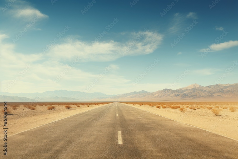 Stark Empty car road desert. Way scenic. Generate Ai Stark Empty car road desert. Way scenic. Generate Ai