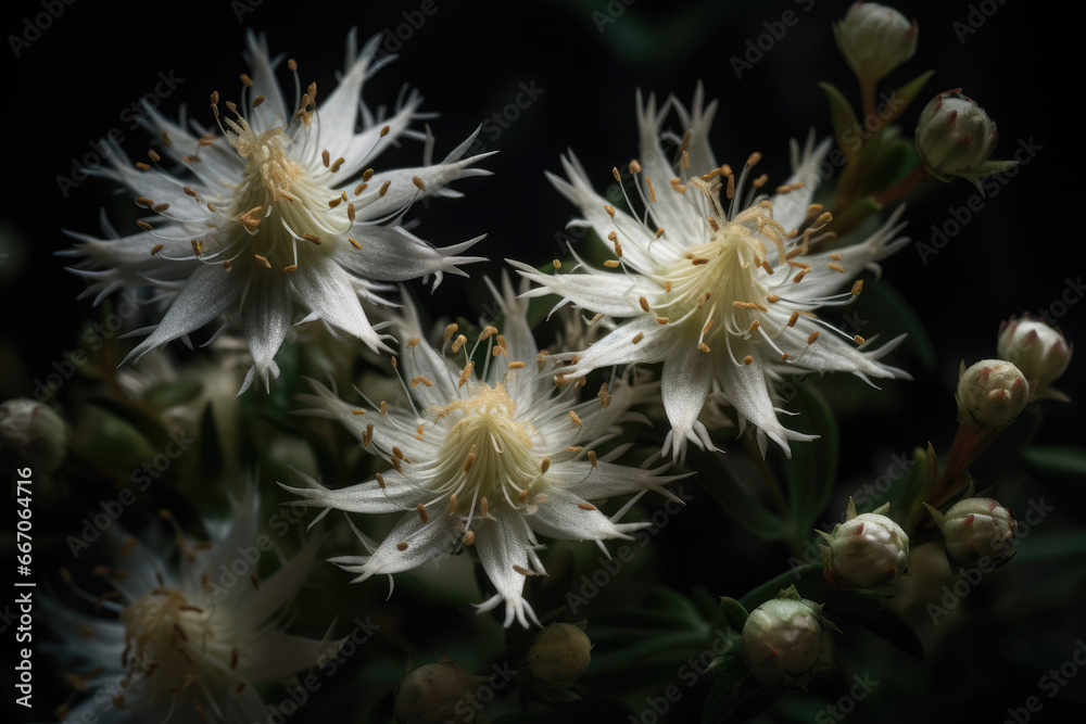 White flowers in the garden - Generative AI White flowers in the garden - Generative AI