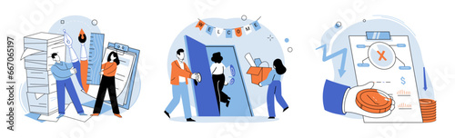 Falling economy. Vector illustration. Governments and policymakers implement measures to mitigate impact falling economy The falling economy metaphor highlights need for resilience and innovation