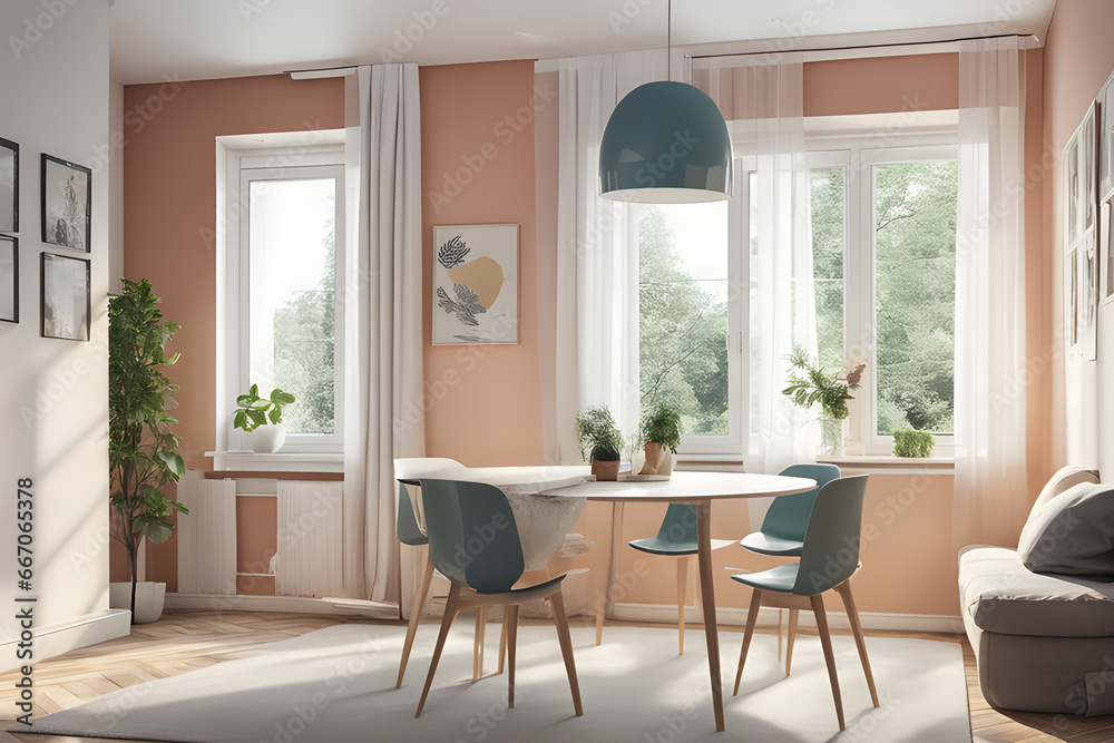 Fototapeta premium modern living room, Generative AI