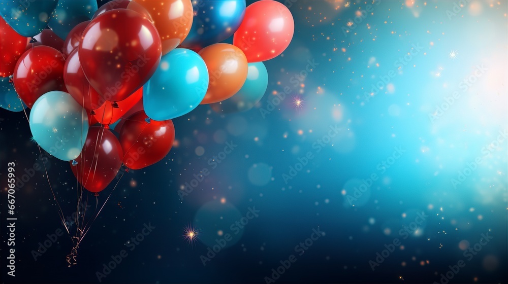 Beautiful happy new year background with balloons, Space for tex