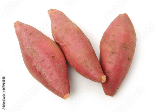 sweet potato on the white background photo