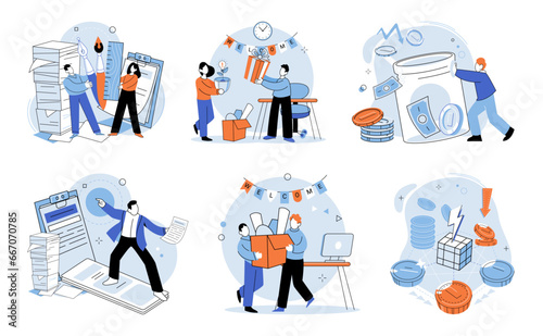 New employee. Vector illustration. The recruitment process involves identifying and selecting best candidates for job The new employee metaphor underscores significance effective management