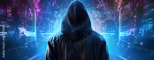 A concealed hacker operates covertly  representing the lurking dangers of cyber threats.