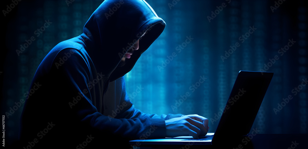 A concealed hacker operates covertly, representing the lurking dangers of cyber threats. A concealed hacker operates covertly, representing the lurking dangers of cyber threats.