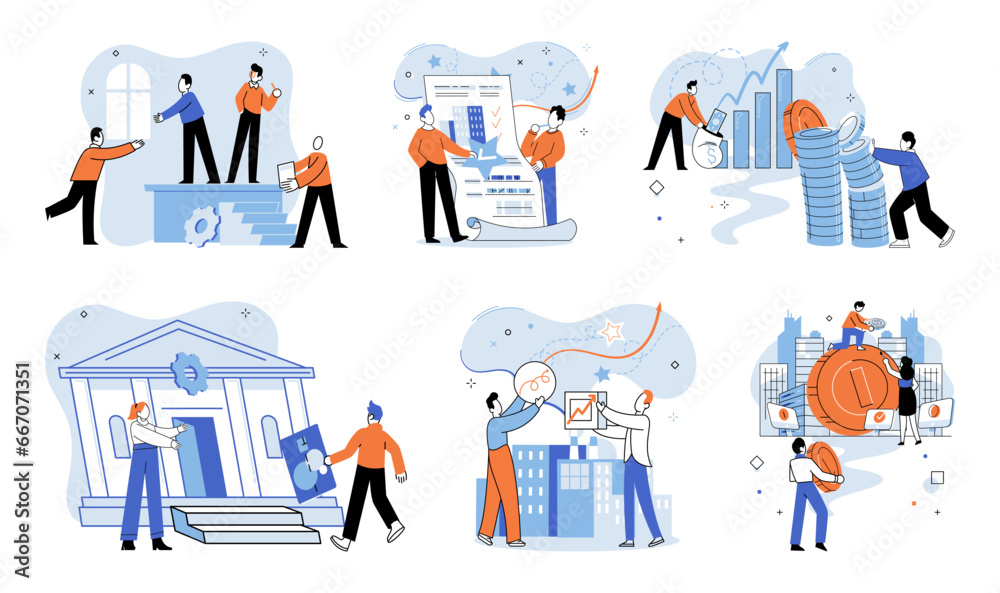 Parthnership. Vector illustration. Partners work together to overcome challenges and achieve success Productive meetings facilitate effective communication within teams Strong management ensures