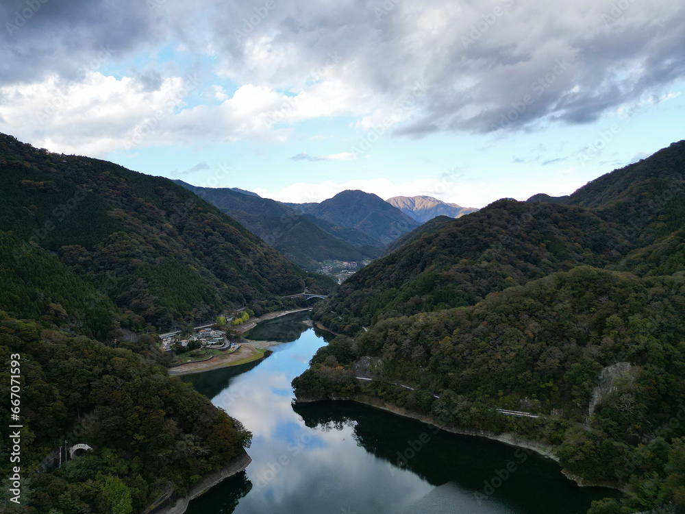 lake in the mountains 丹沢湖　日本 Tanzawa Lake Japan