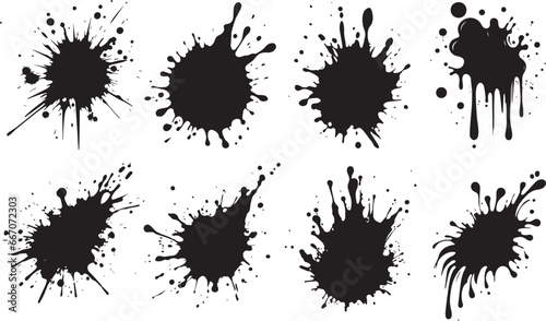 Black Dried Paint Splattered, Splatter Stains