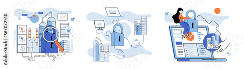 Malware spyware virus. Vector illustration. Spam emails often contain malware and phishing attempts Online safety relies on robust security systems and user awareness Fraudulent activities require