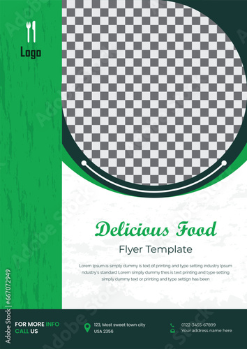 restaurant flyer design template for fast food, pizza, burger etc.