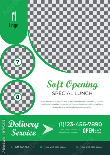 restaurant flyer design template for fast food, pizza, burger etc.