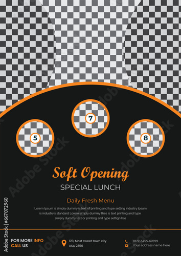 restaurant flyer design template for fast food, pizza, burger etc.