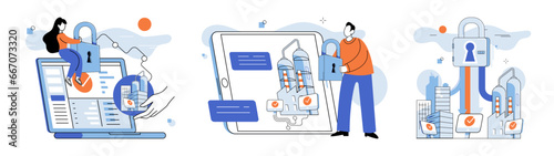 Malware spyware virus. Vector illustration. Spam emails often contain malware and phishing attempts Online safety relies on robust security systems and user awareness Fraudulent activities require