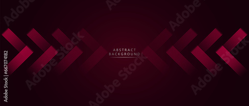 Abstract red glowing lines shaped woven pattern on elegant red background. Modern concept.