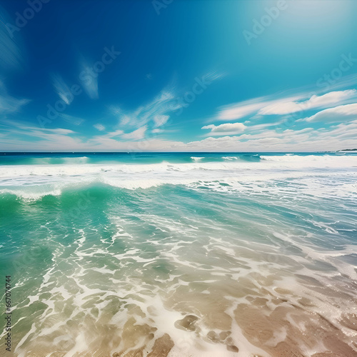 Beautiful seascape with turquoise ocean and blue sky