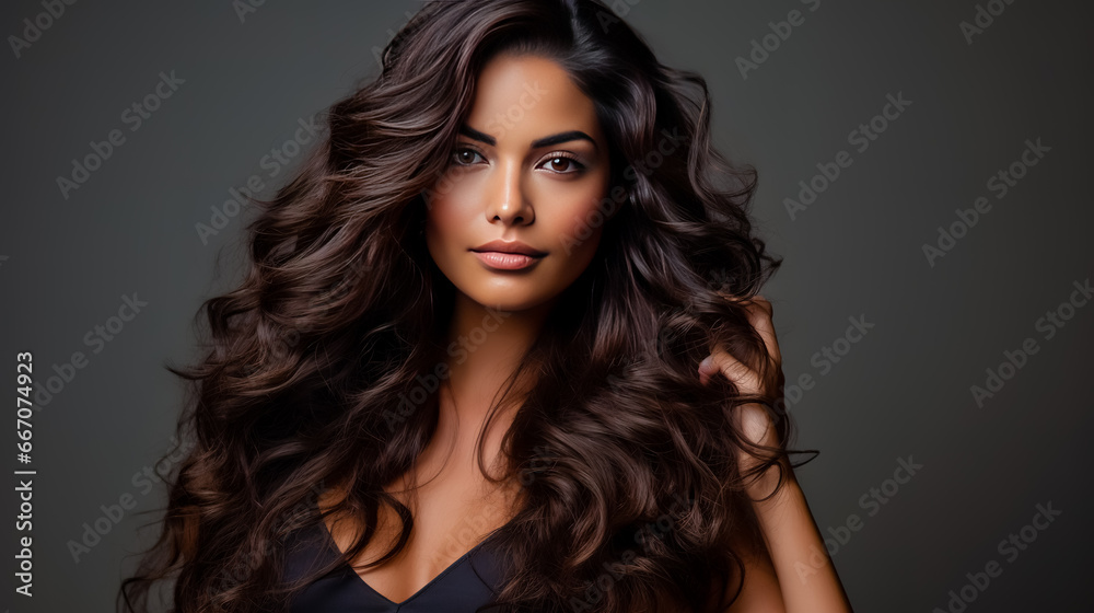 Portrait of young brunette European woman. Portrait of young brunette European woman.