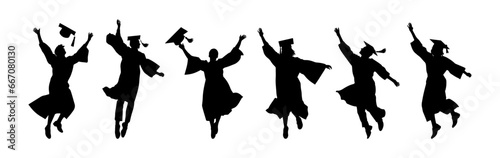 Graduation silhouettes student college university