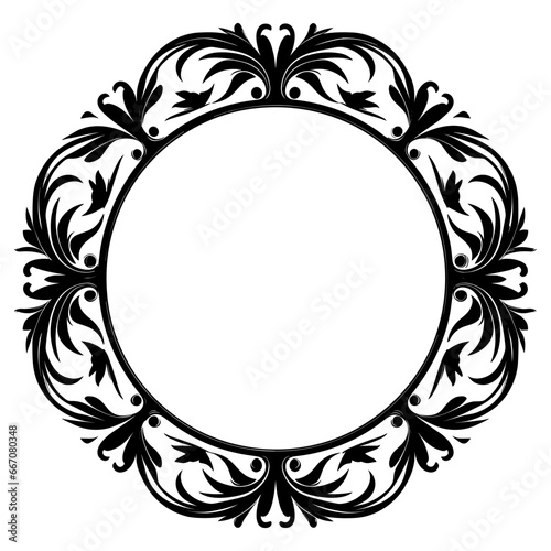 Vintage Decorative Ornamental Circle frame vector, Round vector ornamental Frame