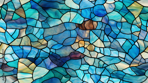 blue stained glass mosaic | generative AI