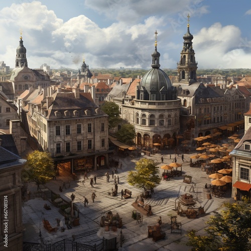 Fantastic old european cityscape