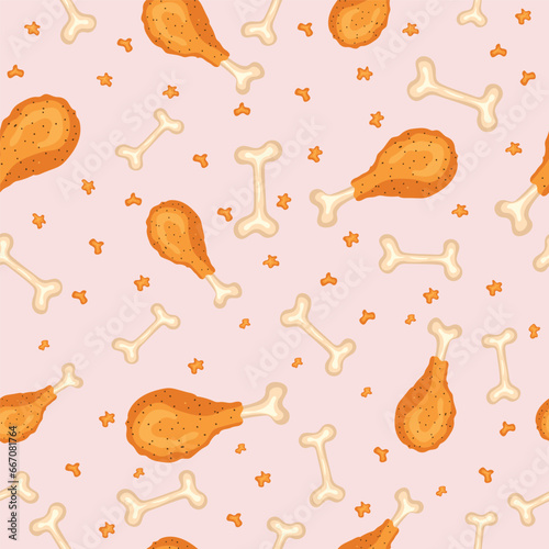 fried chicken seamless pattern eps 10

