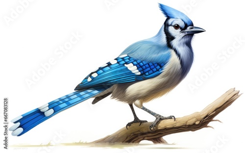 Blue Jay Bird On Transparent Background.