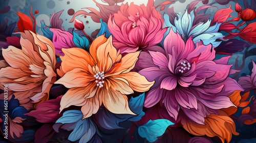close up flower background illustration