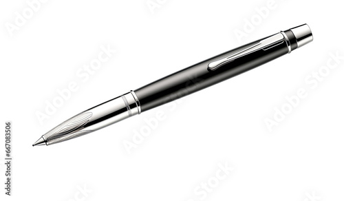 Black fountain pen isolated on transparent background PNG photo