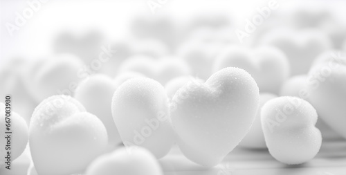 White Hearts Background. Heart-shaped texture decoration  valentine day