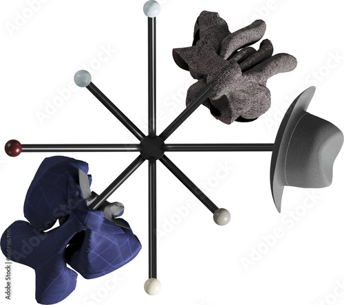 Photos Top view of clothes hanger whit clothes
