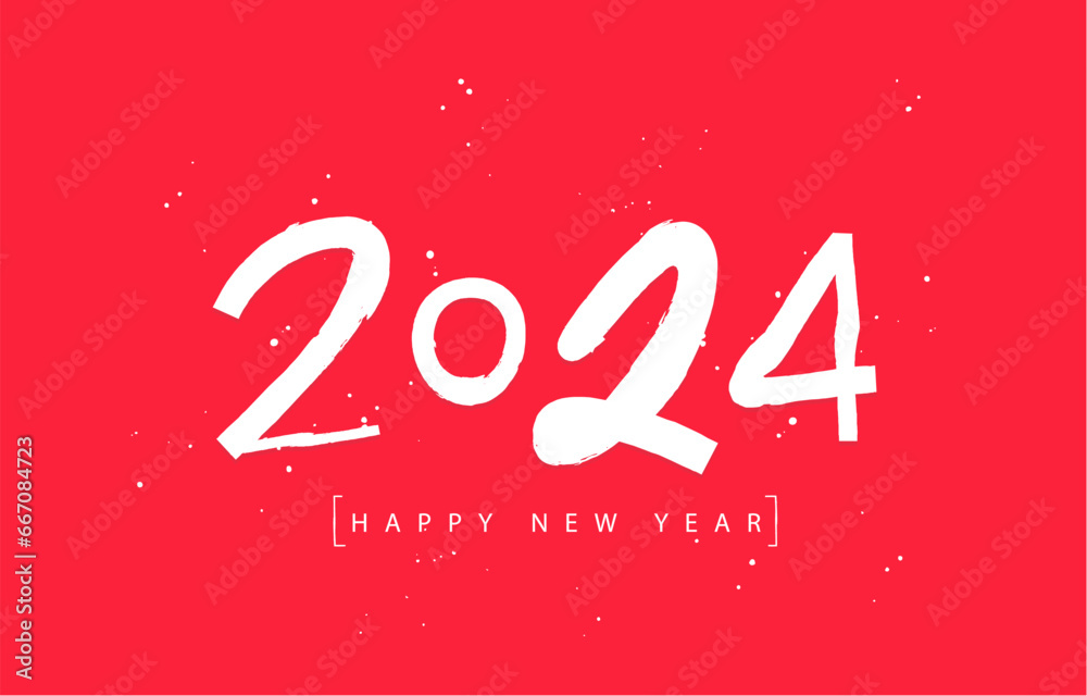 Big numbers 2024 and the inscription Happy New Year. Stylish lettering. New Year greeting card. Fashionable modern font. Big numbers 2024 and the inscription Happy New Year. Stylish lettering. New Year greeting card. Fashionable modern font.