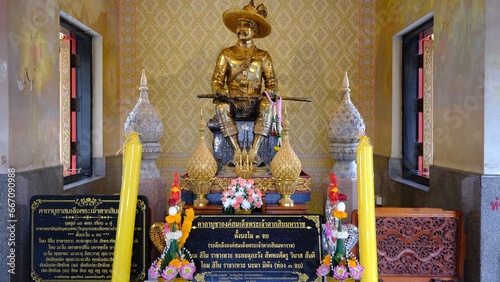 King Taksin the Great Statue in Shrine of King Taksin located at Tak Province.  photo