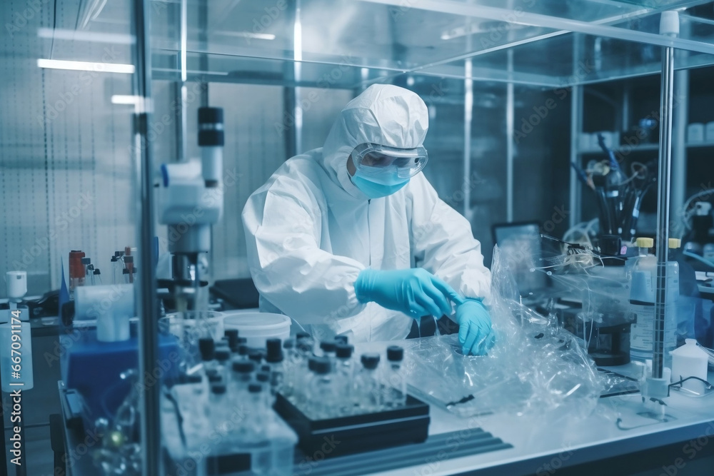Functioning medical technology with worker in lab generative ai Functioning medical technology with worker in lab generative ai