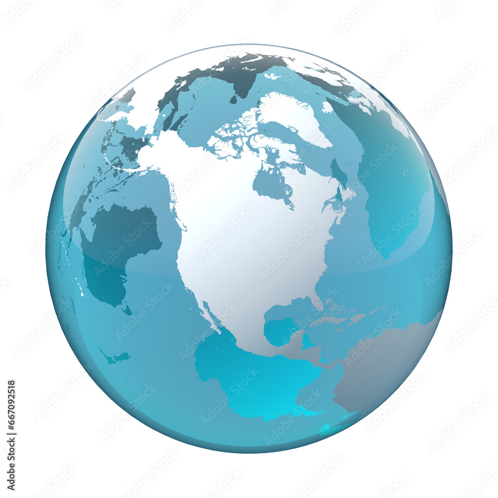 North America, USA, Canada, earth globe, world map