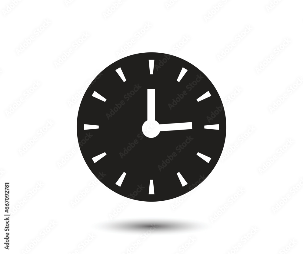 Clock icon in Basic straight flat style. Collection of vector symbol on white background. Vector illustration. Clock icon in Basic straight flat style. Collection of vector symbol on white background. Vector illustration.
