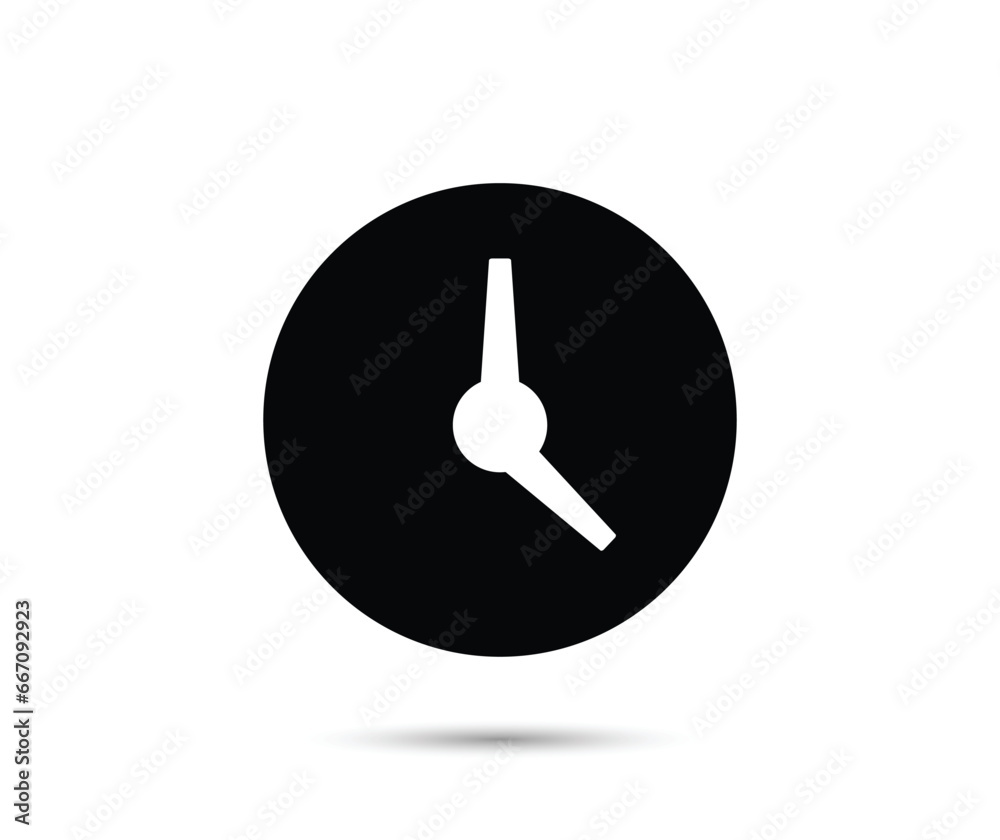Clock icon in Basic straight flat style. Collection of vector symbol on white background. Vector illustration. Clock icon in Basic straight flat style. Collection of vector symbol on white background. Vector illustration.