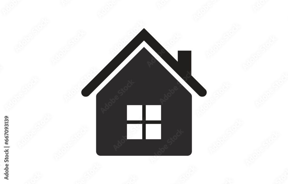 Home icon in Basic straight flat style. Collection of vector symbol on white background. Vector illustration. Home icon in Basic straight flat style. Collection of vector symbol on white background. Vector illustration.