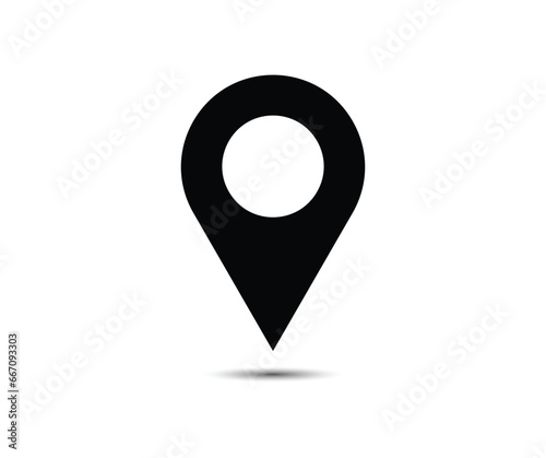 Location icon in Basic straight flat style. Collection of vector symbol on white background. Vector illustration.