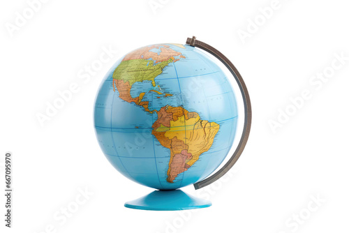 Educational Globe on Transparent Background