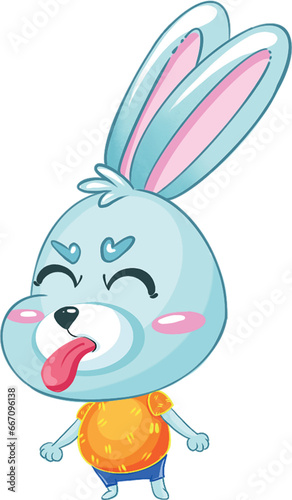 Easter funny rabbit carrot emotions stickers