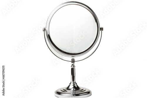Trendy Magnifying Table Mirror, Isolated on Transparent Background. Generative Ai