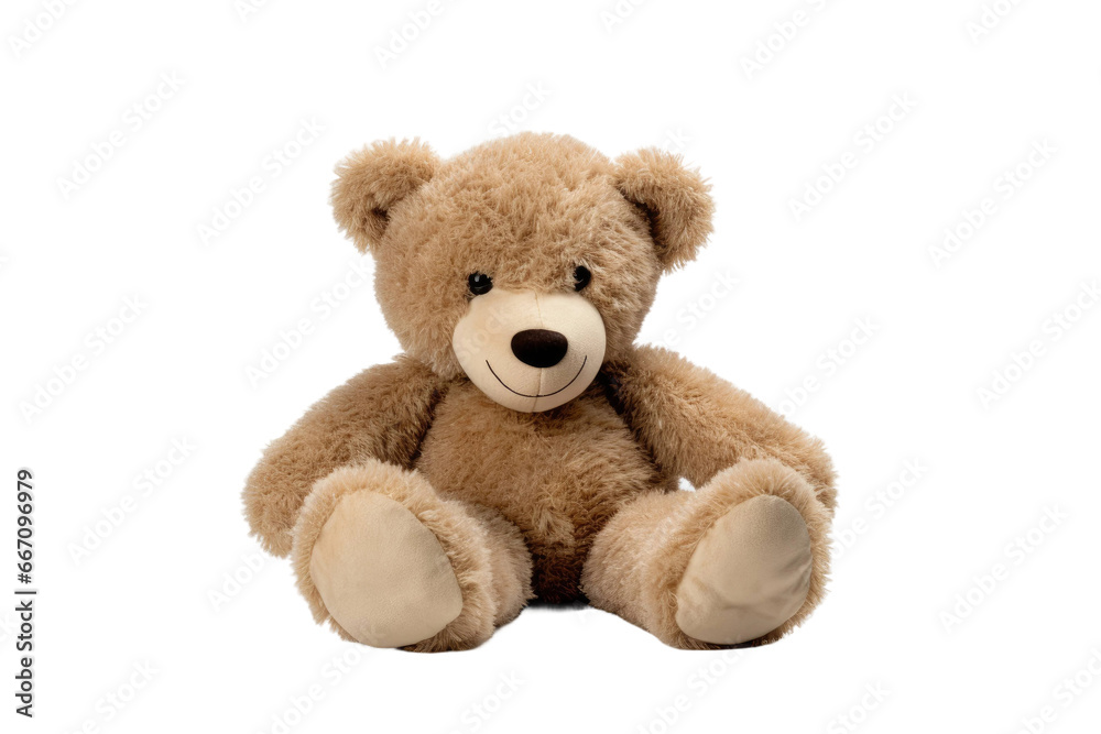 Fluffy Teddy Bear on Transparent Background