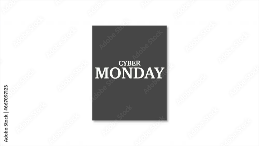 Modern Cyber Monday text in frame on white gradient, motion abstract holidays, minimalism and promo style background Modern Cyber Monday text in frame on white gradient, motion abstract holidays, minimalism and promo style background
