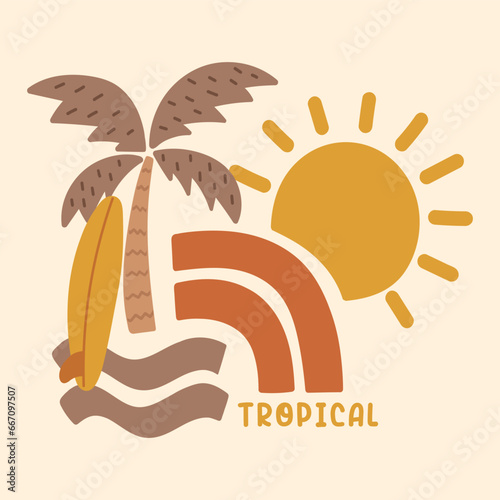tropical island graphic
