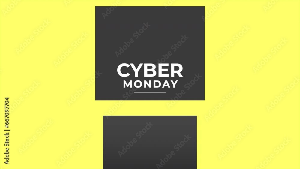 Cyber Monday with black squares on yellow gradient, motion abstract holidays, minimalism and promo style background Cyber Monday with black squares on yellow gradient, motion abstract holidays, minimalism and promo style background
