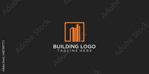 Creative home construction logo design with modern style| building logo| premium vector