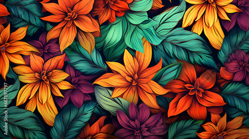 seamless floral pattern   generative AI